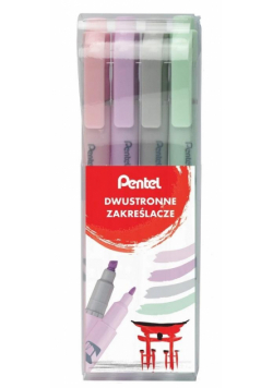 Zakreślacz dwustronny pastel 4 kolory PENTEL