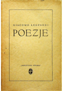Leopardi poezje 1938 r