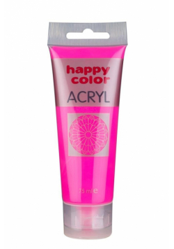 Farba akrylowa 75ml różowy fluo HAPPY COLOR