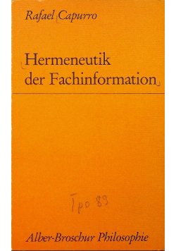 Hermeneutik der fachinformation