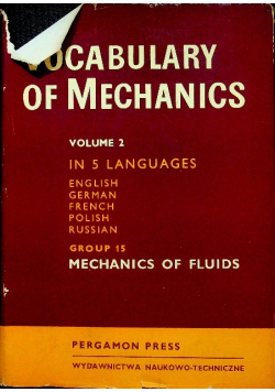 Vocabulary of mechanics in five languages volume 2