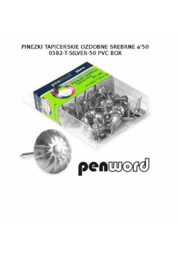 Pinezki tapicerskie ozdobne srebrne 50szt