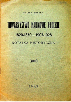 Towarzystwo naukowe Płockie 1929 r.