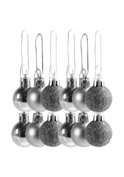 Bombki mini srebrne 12szt