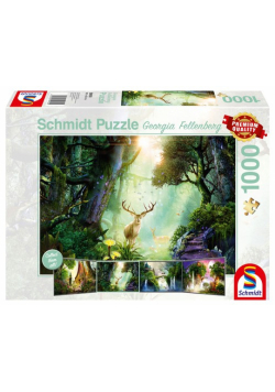 Puzzle 1000 Georgia Fellenberg Jeleń w lesie