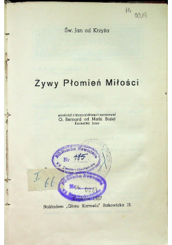 Żywy płomień miłości 1937 r.