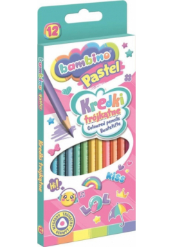 Kredki trójkątne Bambino Pastel 12 kolorów