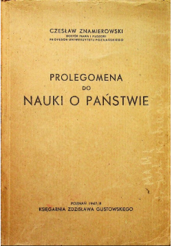 Prolegomena do nauki o Państwie 1947 r.
