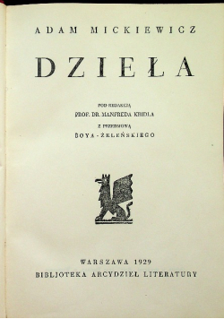 Mickiewicz Dzieła Tom VII 1929 r.