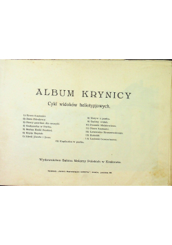 Album Krynicy cykl widoków heliotypjowych