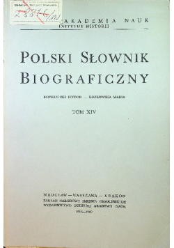Polski słownik biograficzny Tom XIV