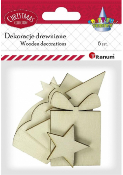 Drewniane dekoracje 6szt