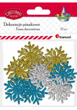 Piankowe śnieżynki brokatowe mix 12szt.