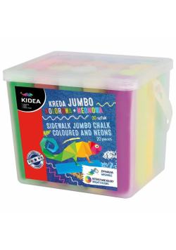 Kreda kolorowa + neonowa Jumbo 20szt KIDEA