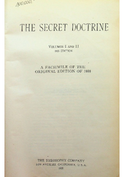 The Secret Doctrine 1925 r.