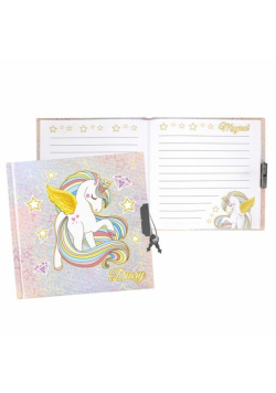 Pamiętnik zamykany 13,5x13,5cm Unicorn