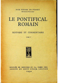 Le Pontifical Romain Tome I 1930 r.