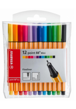 Cienkopis Point 88 Mini 12 kolorów etui STABILO