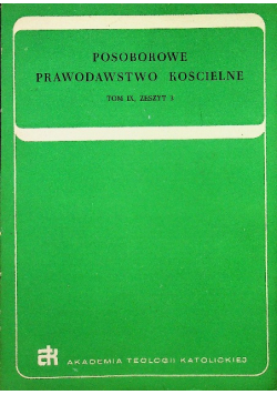 Posoborowe prawodawstwo kościelne tom IX zeszyt 3