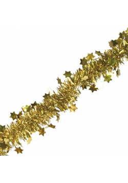 Łańcuch z gwiazdkami/ śnieżynkami złoty 200cm