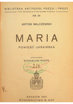 Maria Powieść Ukraińska 1947 r.
