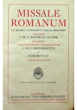 Missale Romanum Editio XVI Juxta Typicam Vaticanam 1933 r.