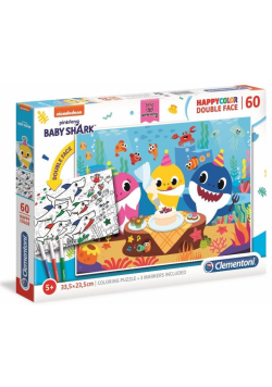 Puzzle 60 HappyColor dwustronne Baby Shark