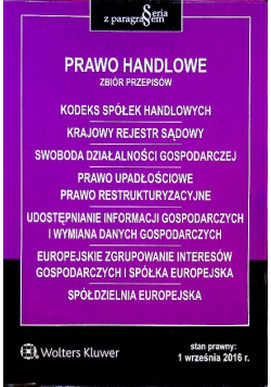 Prawo handlowe Zbiór przepisów