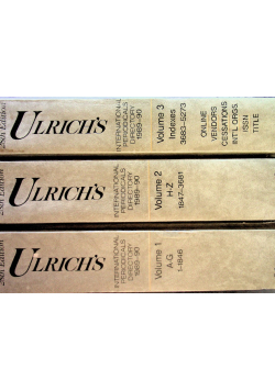 Ulrich`s International Periodicals Directory 1989 - 90 Tom 1 do 3