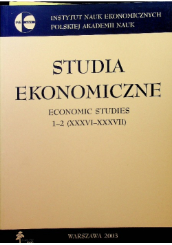 Studia ekonomiczne Economic studies 1 - 2