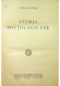Studja socjologiczne ok 1923 r.
