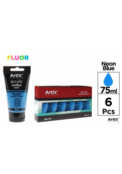 Farba akrylowa fluo niebieska 75ml (6szt)
