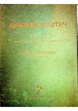 Moderne Bauten Teil III 1928r
