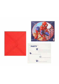 Zaproszenia z kopertami Spiderman 6szt