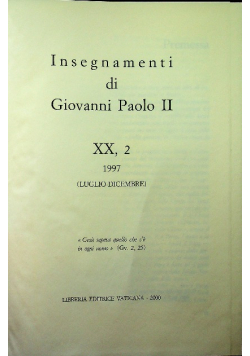 Insegnamenti di Giovanni Paolo XX część II 1997