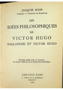 Les idees philosophiques de Victor Hugo