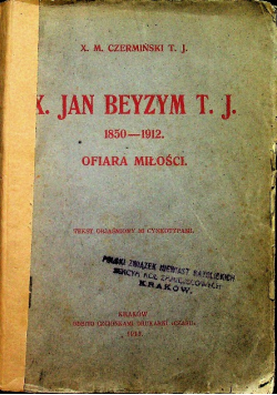 X Jan Beyzym T J Ofiara miłości 1913 r