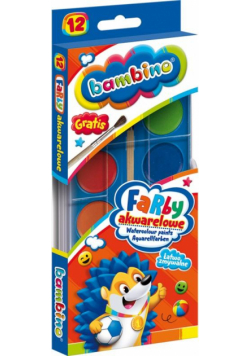 Farby akwarelowe 12 kolorów BAMBINO