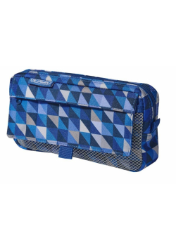 Piórnik kosmetyczka 2 kieszenie Geometric Blue