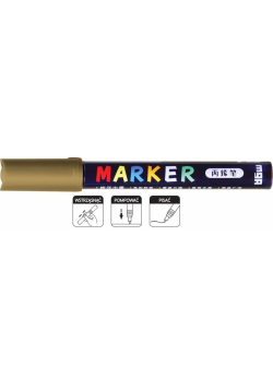 Marker akrylowy 1-2mm złoty (6szt) M&G