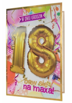 Karnet QBL-001 Urodziny 18 + balony