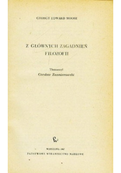Z głównych zagadnień filozofii