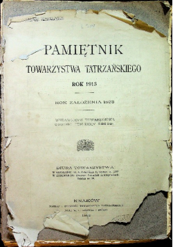 Pamiętnik towarzystwa tatrzańskiego rok 1913 1913 r.