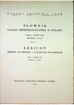 Słownik łaciny średniowiecznej w Polsce tom IV zeszyt 6
