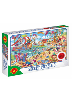 Puzzle 90 obserwacyjne z lupą Plaża ALEX