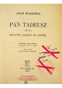 Pan Tadeusz 1946 r.