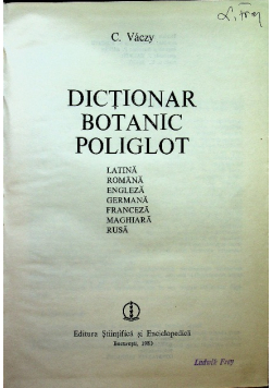 Dictionar Botanic Poliglot