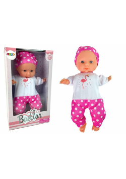 Lalka bobas różowa piżama w kropki 30cm