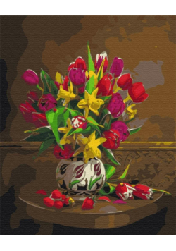 Malowanie po numerach - Tulipany i żonkile 40x50cm