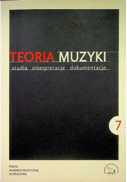 Teoria muzyki Studia interpretacje dokumentacje 7
